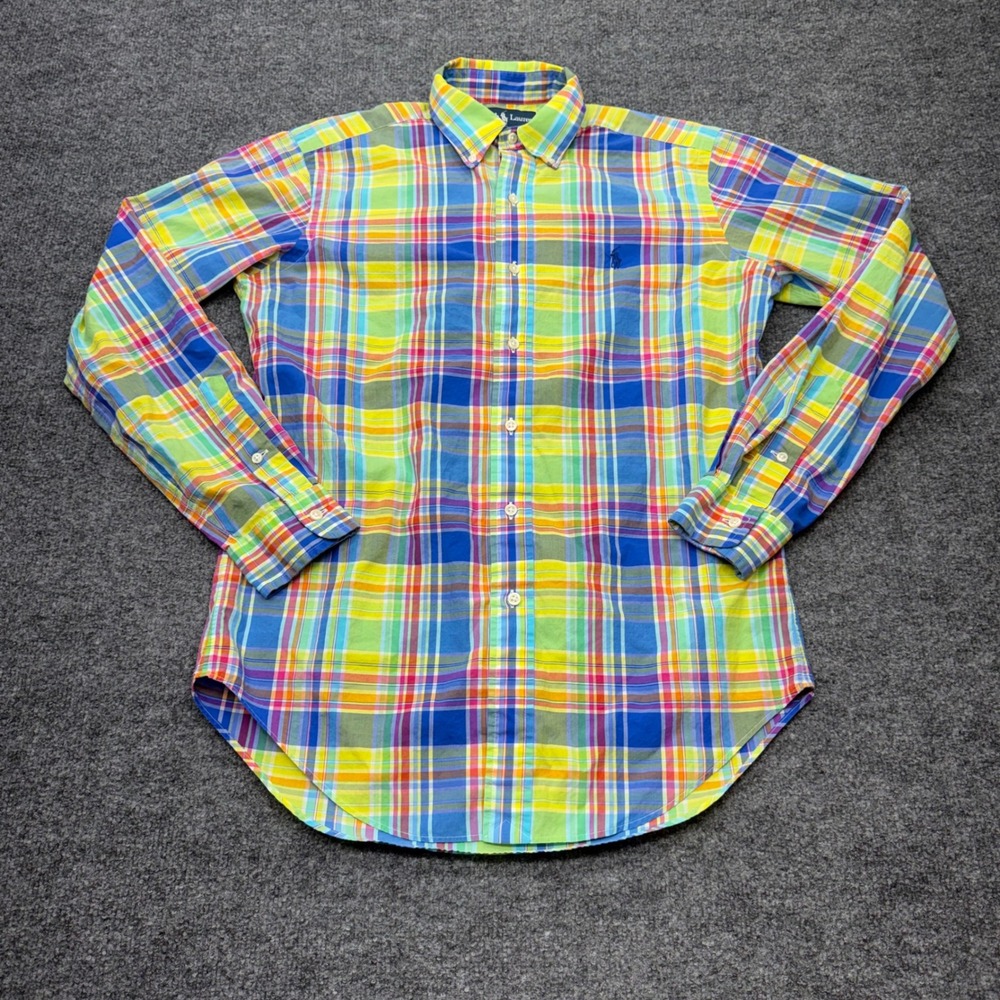 Ralph Lauren Mens Classic Fit Plaid Button Down Shirt Multi Color Cotton Small - Picture 1 of 7
